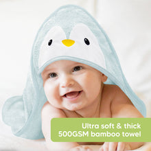 Load image into Gallery viewer, KeaBabies Cuddle Baby Hooded Towel: Penguin
