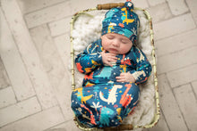 Load image into Gallery viewer, Dino Baby Gown and Hat
