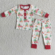 Load image into Gallery viewer, Christmas tree truck kids boy pajamas
