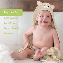 Load image into Gallery viewer, KeaBabies Cuddle Baby Hooded Towel: Cat
