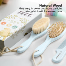 Load image into Gallery viewer, KeaBabies Baby Hair Brush and Comb Set: Frost
