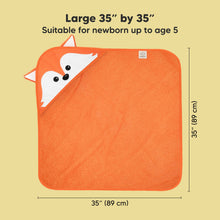 Load image into Gallery viewer, KeaBabies Cuddle Baby Hooded Towel: Fox
