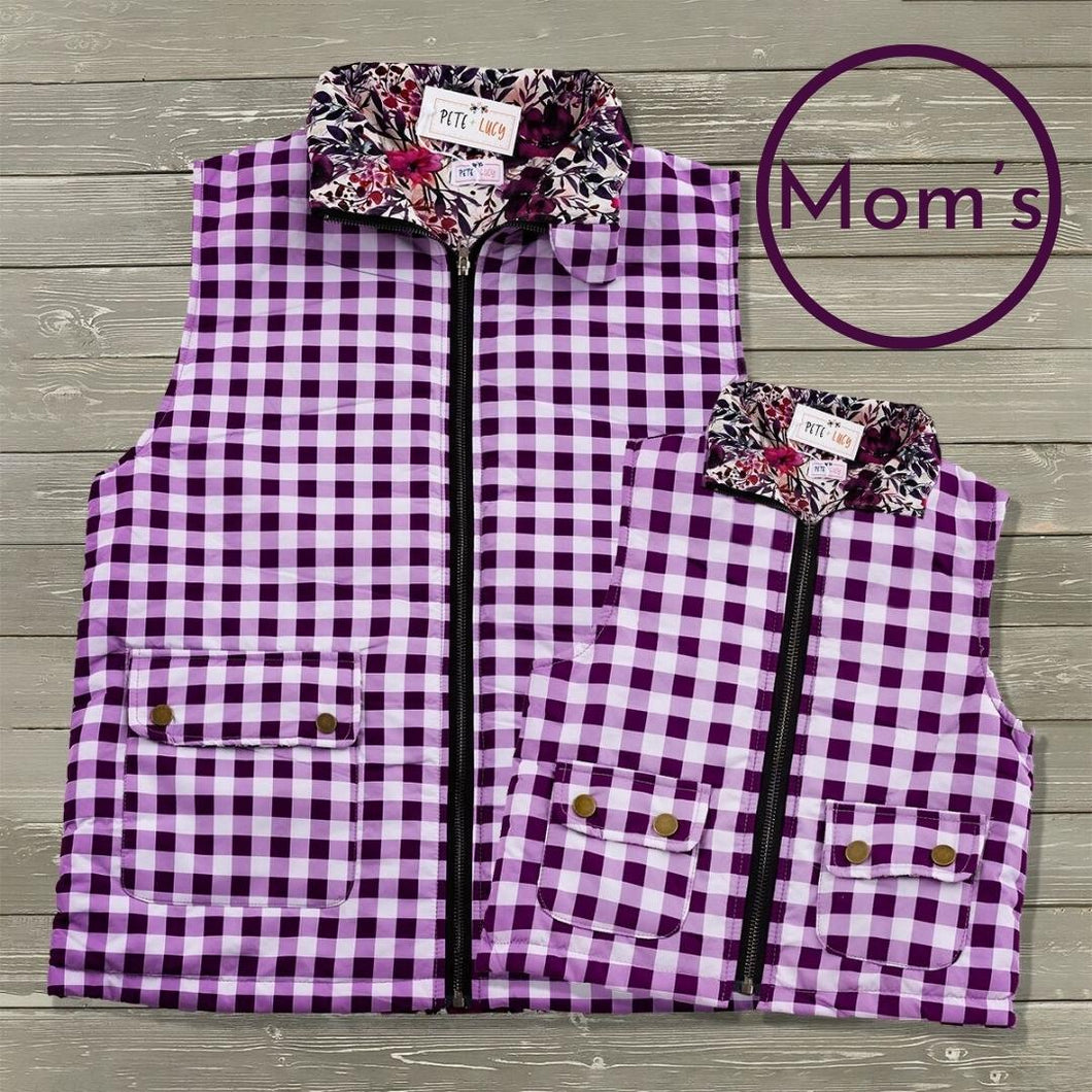 PREORDER:  Mommy and Me Plum Petals Vest