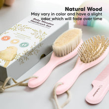 Load image into Gallery viewer, KeaBabies Baby Hair Brush and Comb Set: Blush
