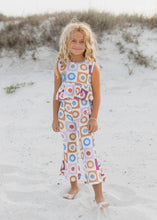 Load image into Gallery viewer, Kids Retro Daisy Checkered Spring Summer Bell Bottom Set
