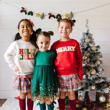 Load image into Gallery viewer, Holly Jolly Patch Christmas Sweatshirt - Kids Holiday: 7/8Y
