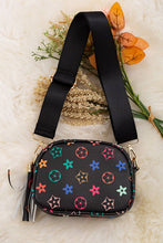 Load image into Gallery viewer, BLACK STAR PRINTED MINI PURSE WITH WIDE STRAP. BBG40039 M
