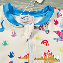Load image into Gallery viewer, Dino Party Zip-Up Unisex Infant Romper
