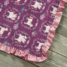 Load image into Gallery viewer, PREORDER:  Unicorn Blossoms Minky Blanket
