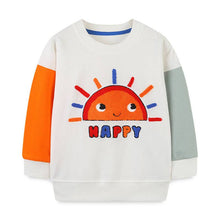 Load image into Gallery viewer, Cartoon Round Neck Bottoming Shirt Fashion Stitching Sleeve Children&#39;s Sweater
