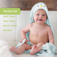 Load image into Gallery viewer, KeaBabies Cuddle Baby Hooded Towel: Penguin
