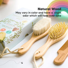 Load image into Gallery viewer, KeaBabies Baby Hair Brush and Comb Set: Walnut
