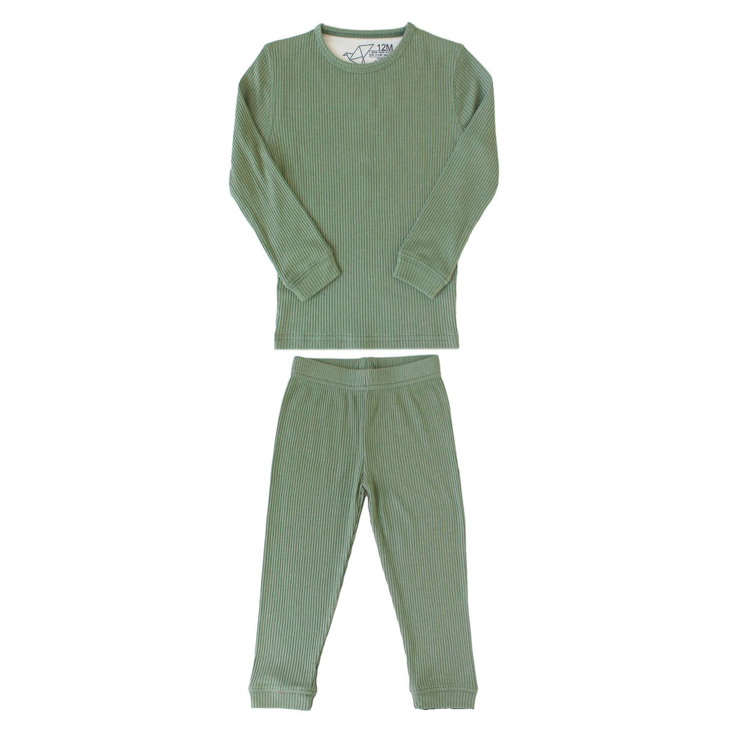 Clover Rib Knit 2pc Long Sleeve Pajama Set