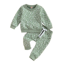 Load image into Gallery viewer, Ditsy Floral Print Baby/Toddler Loungewear Set - Green 
 (Co
