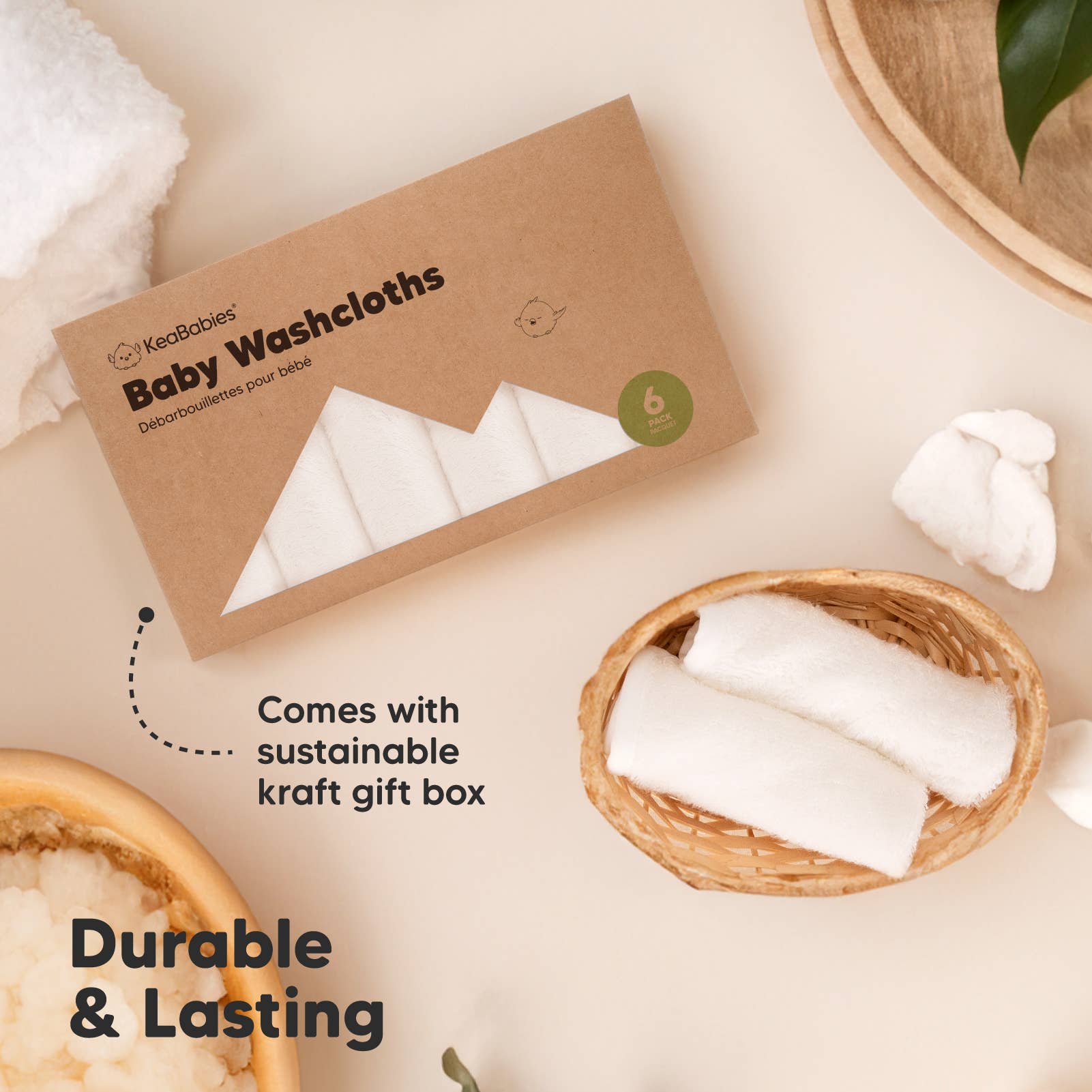 6-Pack Baby Wash Cloths: White – Darling & Dapper Children's Boutique