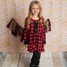 Load image into Gallery viewer, Kids Red &amp; Black Plaid Buffalo Check Winter Leggings Set
