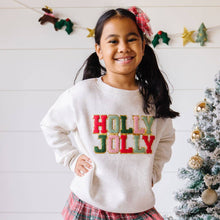 Load image into Gallery viewer, Holly Jolly Patch Christmas Sweatshirt - Kids Holiday: 5/6Y
