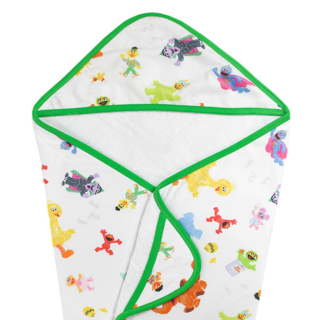 Sesame Friends Premium Hooded Towel