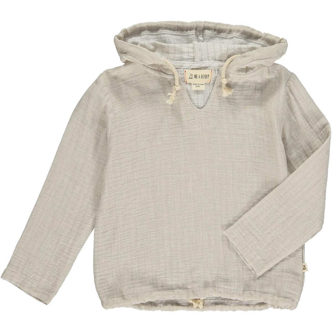 St. Ives Gauze Hooded Top - Stone