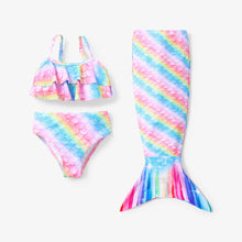 Load image into Gallery viewer, 3pcs Toddler/Kid Girl Sweet Ruffled Swimsuits Set
