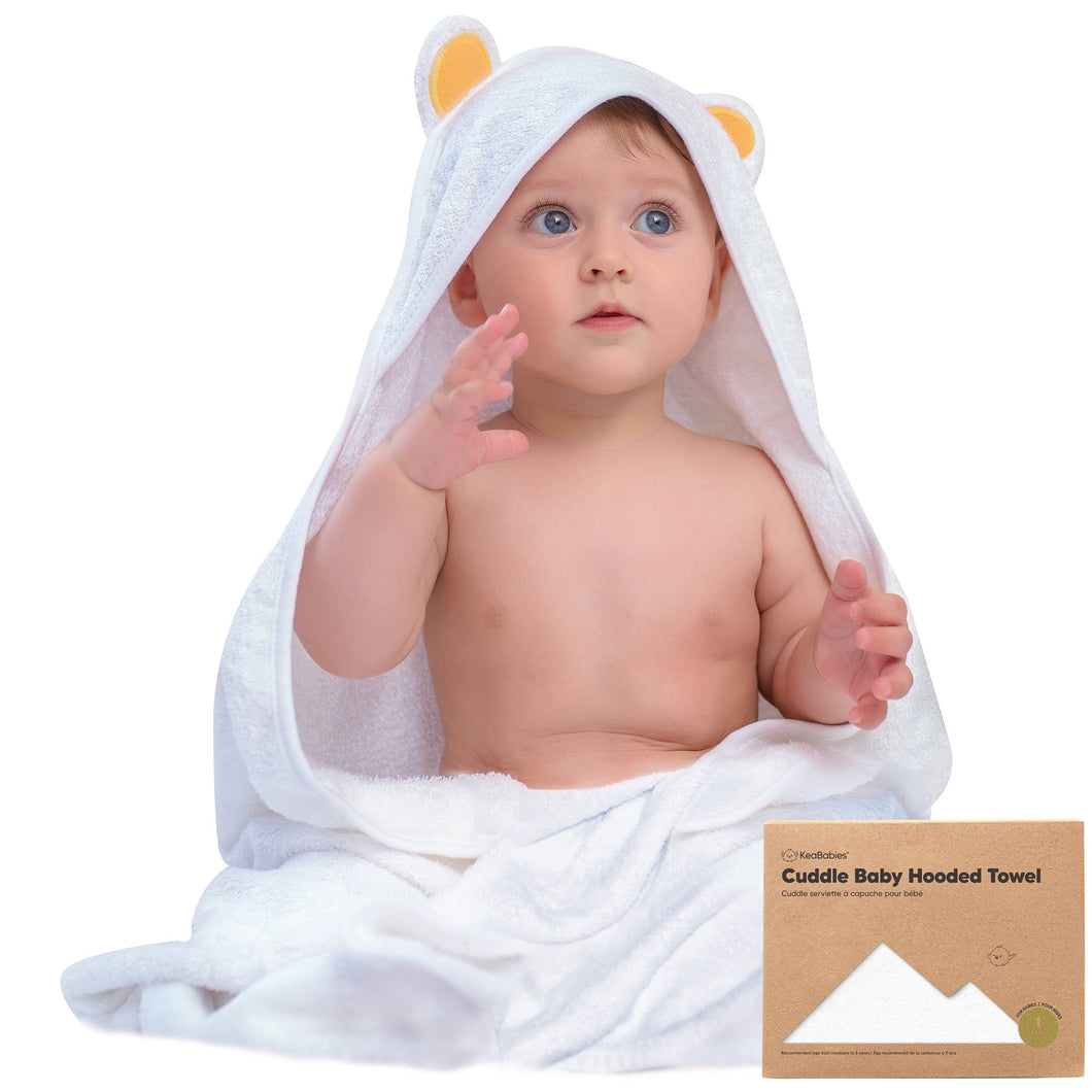 KeaBabies Cuddle Baby Hooded Towel: Bear