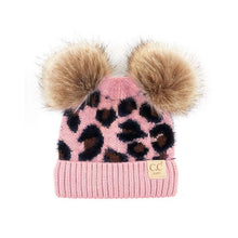 Load image into Gallery viewer, BABY Leopard Double Pom C.C Beanie BABY
