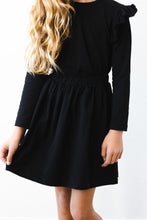 Load image into Gallery viewer, Black Long Sleeve Ruffle Tee by Mila &amp; Rose
