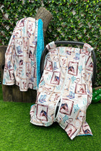 Load image into Gallery viewer, Horse, Cactus &amp; Horseshoe Canopy Car Seat Cover
