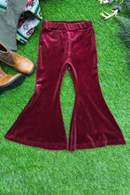 Load image into Gallery viewer, Red Ribbed Velvet Flare Pants
