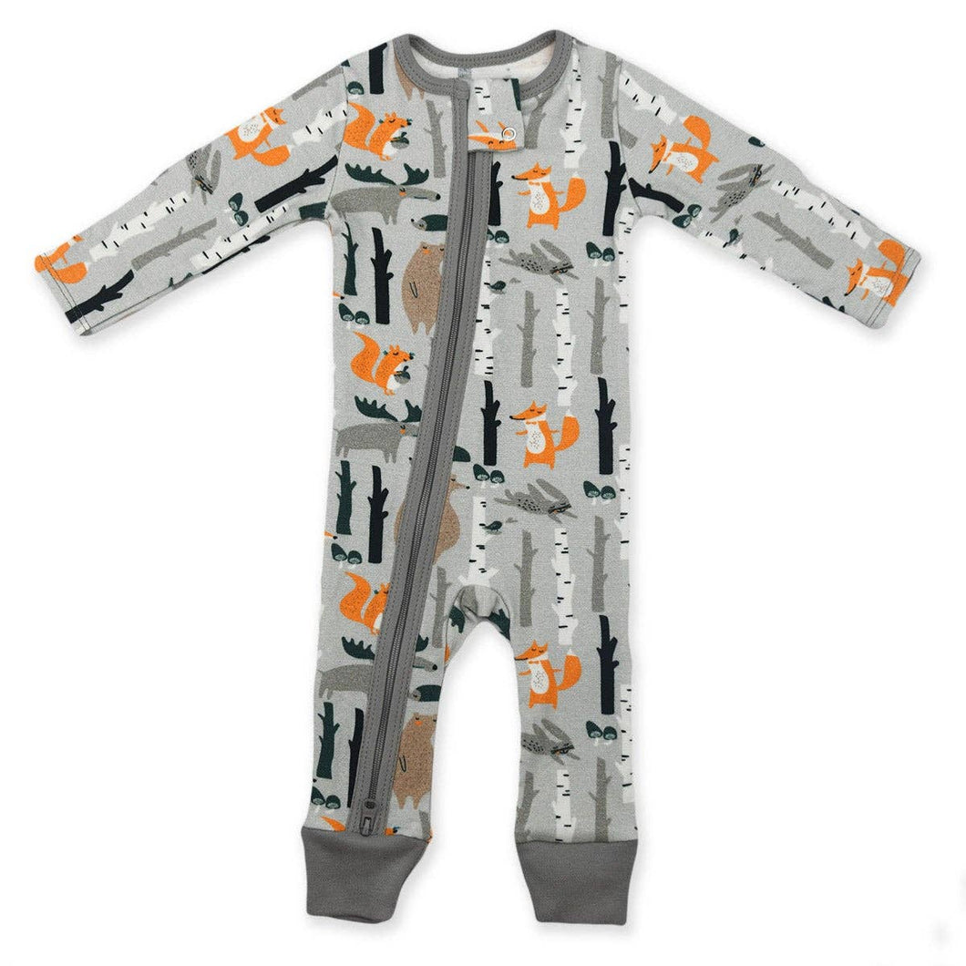 Birch Organic Cotton 2-Way Zip Baby Pajamas
