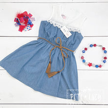 Load image into Gallery viewer, July 4th Girl&#39;s Chambray Dress
