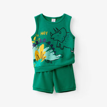 Load image into Gallery viewer, Toddler Boy 2pcs Dino Print Tank Top and Shorts Set
