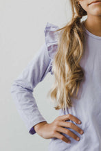 Load image into Gallery viewer, Periwinkle Long Sleeve Ruffle Tee by Mila &amp; Rose
