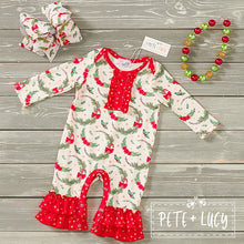 Load image into Gallery viewer, Merry Wreaths Girl&#39;s Infant Romper
