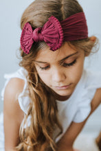 Load image into Gallery viewer, Cranberry Pom Pom Nylon Headwrap by Mila &amp; Rose
