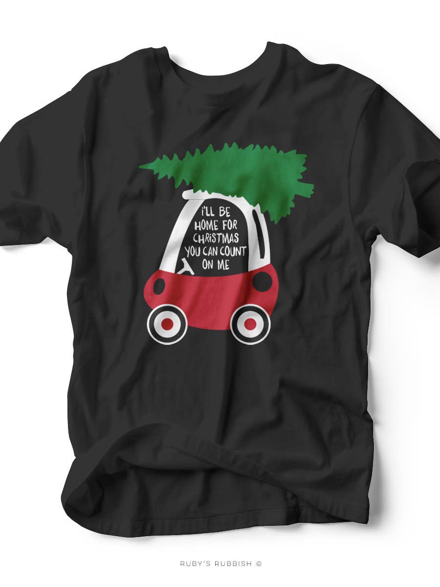 I'll Be Home for Christmas | Kid's T-Shirt / Classic Crew / Black