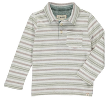 Load image into Gallery viewer, Beige Multi Striped Polo by Me &amp; Henry
