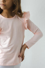 Load image into Gallery viewer, Petal Pink Long Sleeve Ruffle Tee by Mila &amp; Rose
