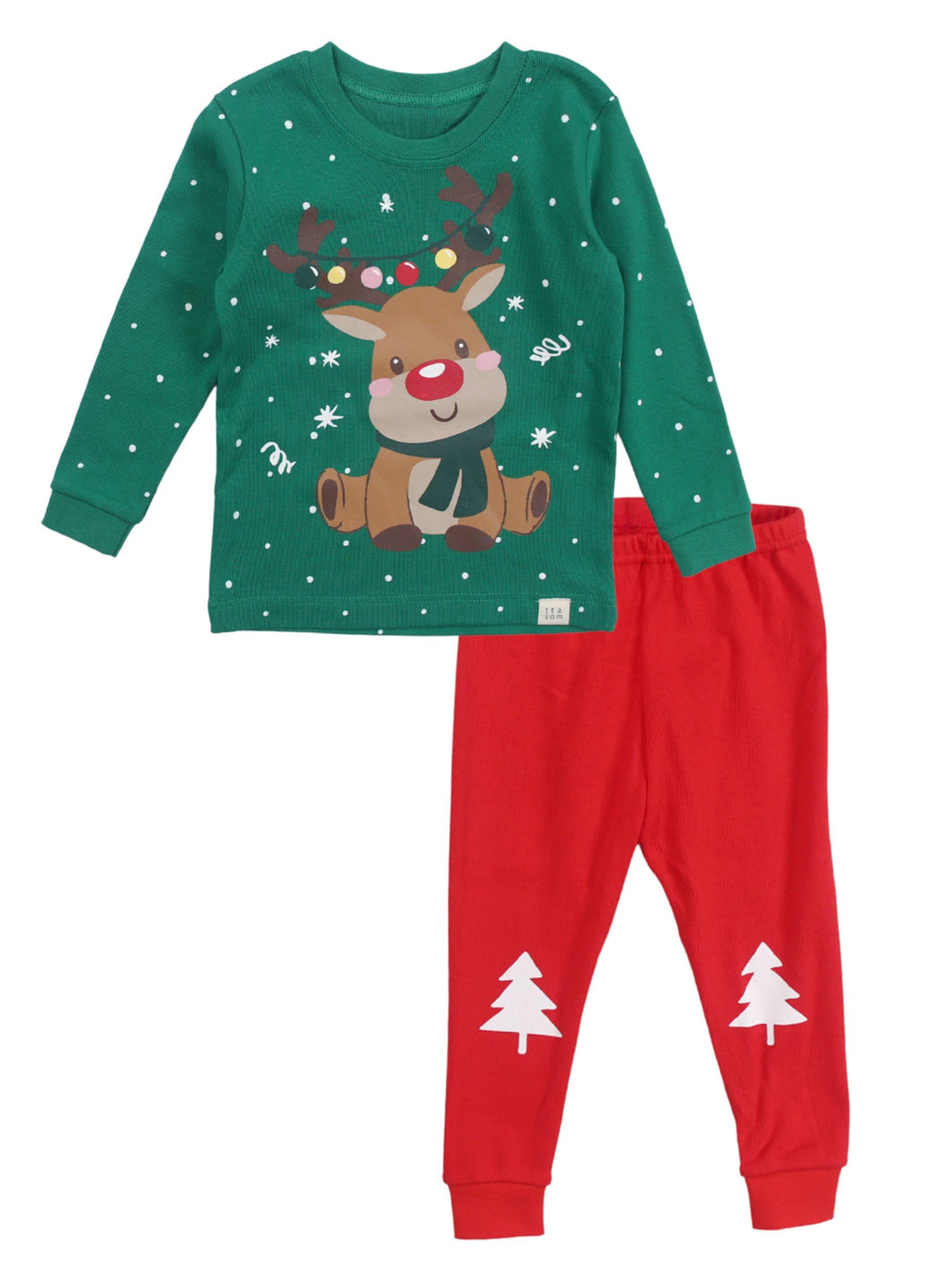 Holiday Reindeer Kids Organic Cotton Pajama Set Boys & Girls
