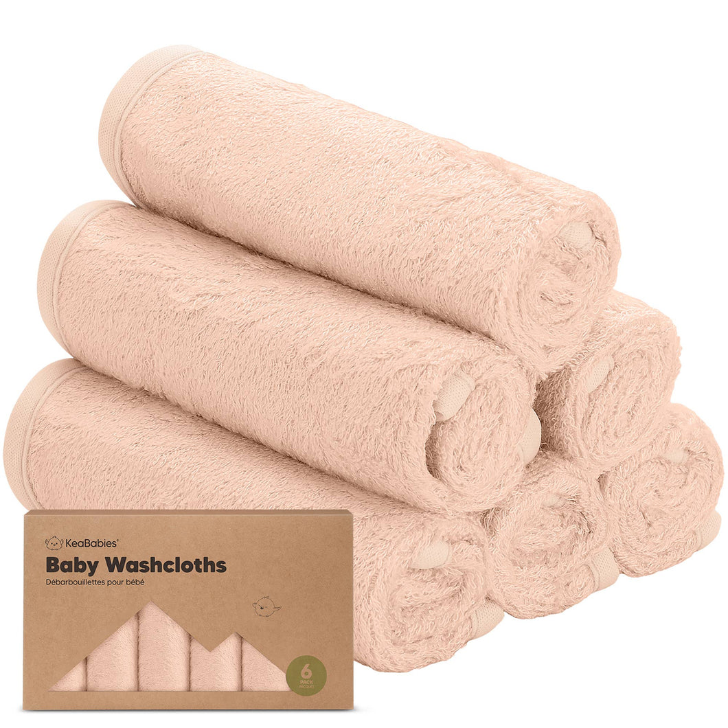 6-Pack Baby Wash Cloths: Peachy