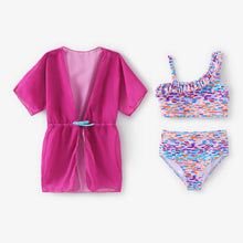 Load image into Gallery viewer, Kid Girl 3pcs Polka Dots Top and Shorts Swimsuits Set
