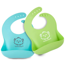 Load image into Gallery viewer, 2-Pack Prep Silicone Bibs for Babies, Toddlers, Boys, Girls: Cloud Nine
