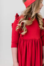 Load image into Gallery viewer, Red Ruffle Twirl Dress by Mila &amp; Rose
