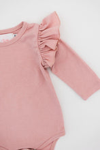 Load image into Gallery viewer, Vintage Pink Long Sleeved Flutter Bodysuit by Mila &amp; Rose
