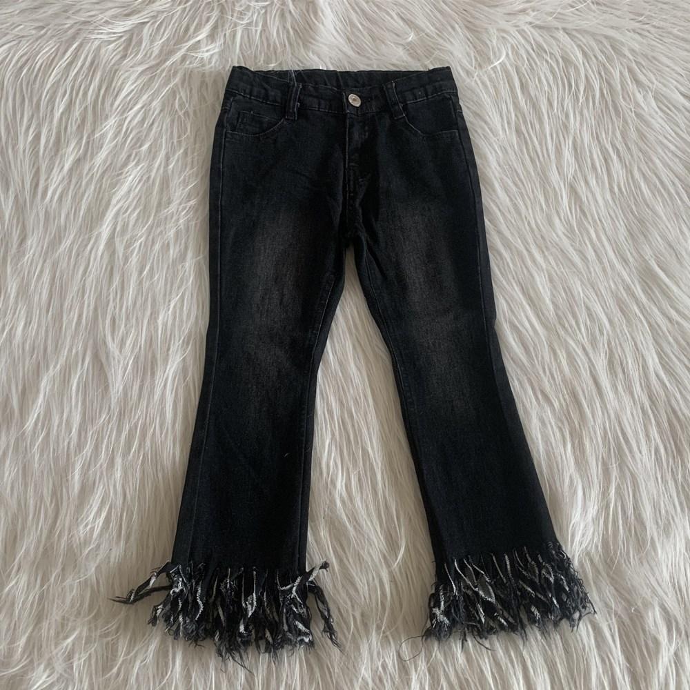 Black Frayed Hem Jeans
