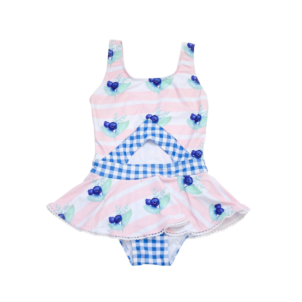 Blue Pearl Cottage  One Piece Swimsuit by Blueberry Bay