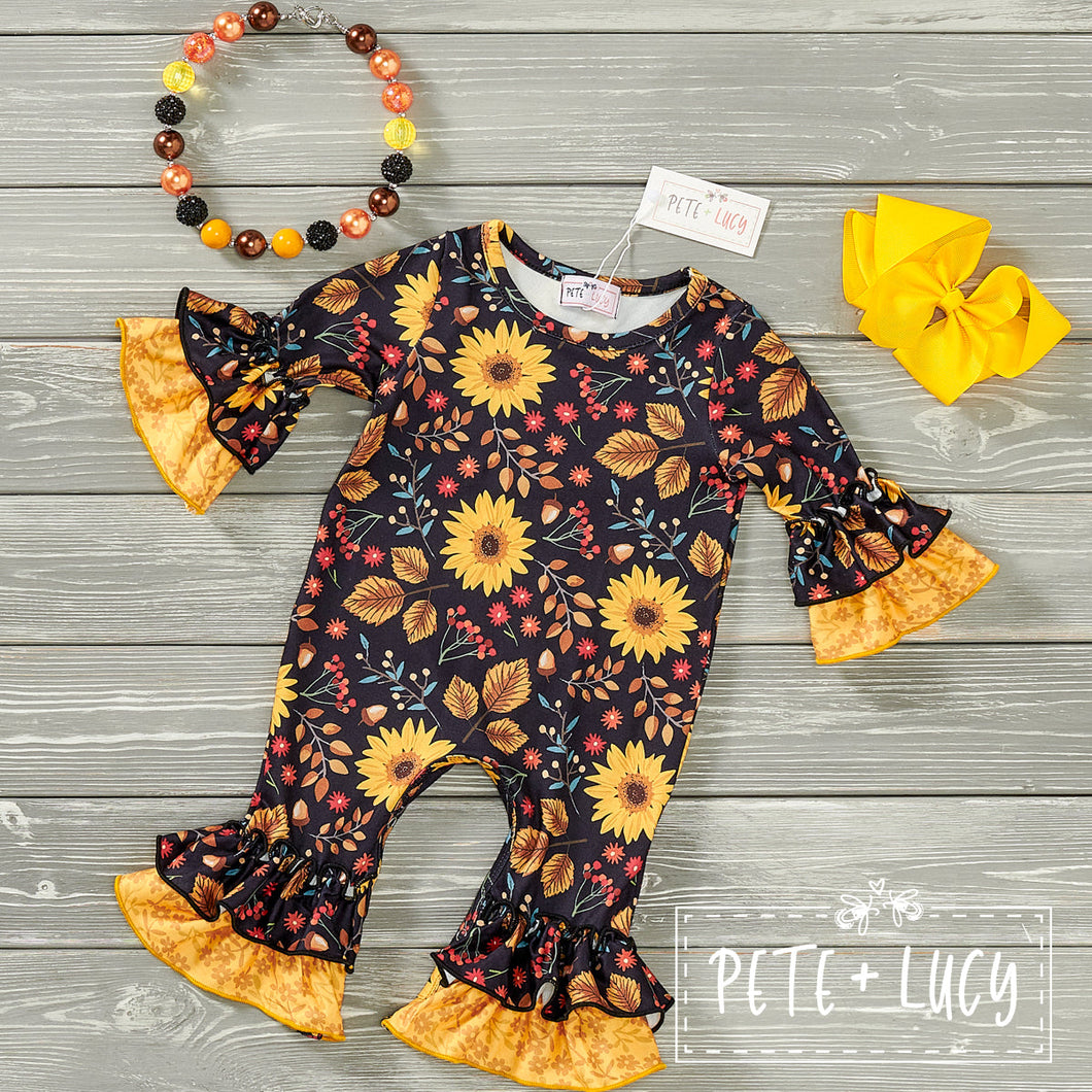 Dancing with Sunflowers Girl's Infant Romper