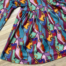 Load image into Gallery viewer, Retro Art Deco Cats Twirl Dress
