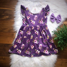 Load image into Gallery viewer, Gingham and Plum Bow Back Dress
