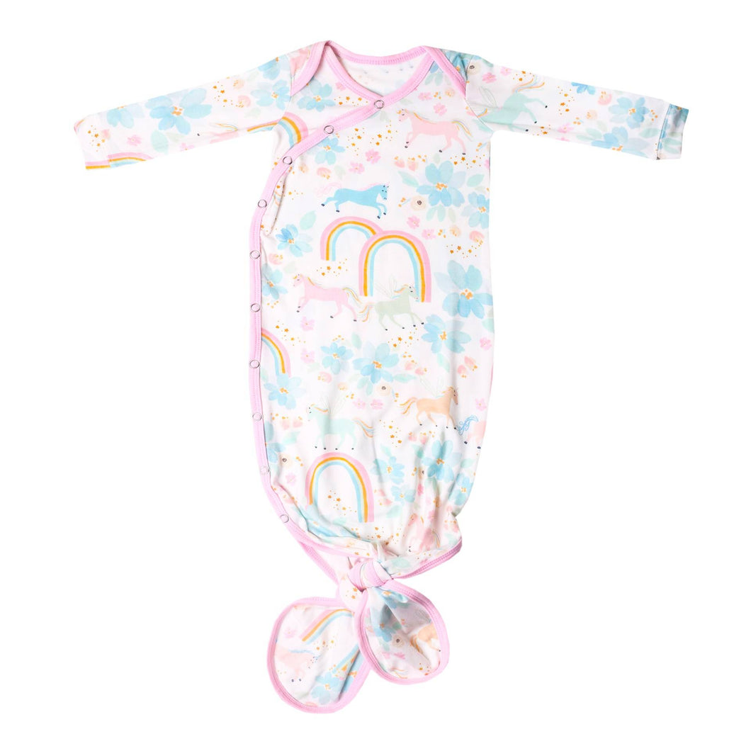 Newborn Knotted Gown - Patterned